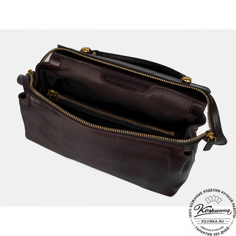 Женская кожаная сумка "Орнелла" (коричневая)